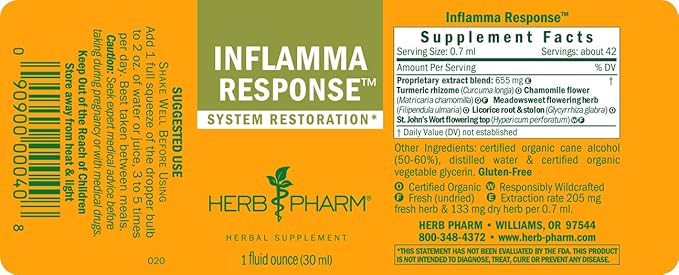 Herb Pharm Inflamma Response Liquid Herbal 1 Fl