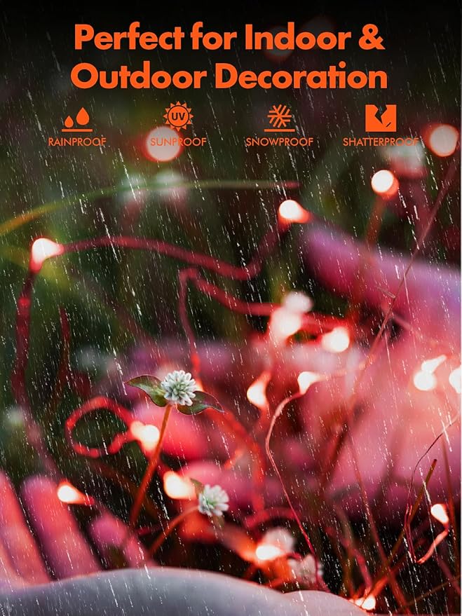 Twinkle Star 4 Pack Outdoor Solar String Lights, Total 160 FT 480 LED Solar Powered Valentines Day Decorative Fairy Lights with 8 Modes, Waterproof Silver Wire Light for Christmas Wedding Party, Red