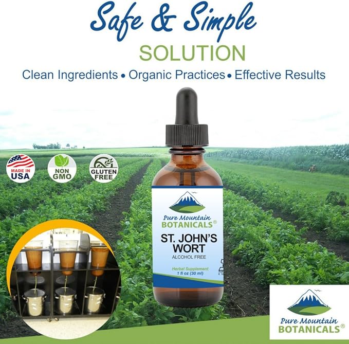 Pure Mountain Botanicals St Johns Wort 500mg - 1oz Bottle