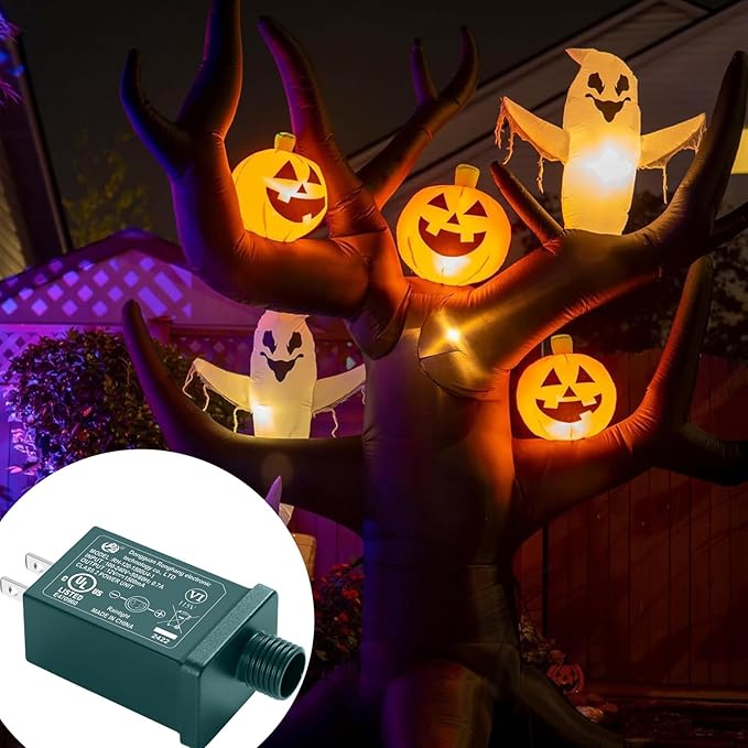 Replacement Yard Inflatable Adapter Power Supply Adaptor - 12V 1.0A 1Pcs -Inflatable Plug Replacement Class 2 Power Supply - Green - for Halloween Yard Blow Up Decorations