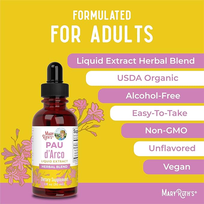 MaryRuth's PAU d'Arco Bark Liquid Herbal Supplement 1 Fl 1 Month