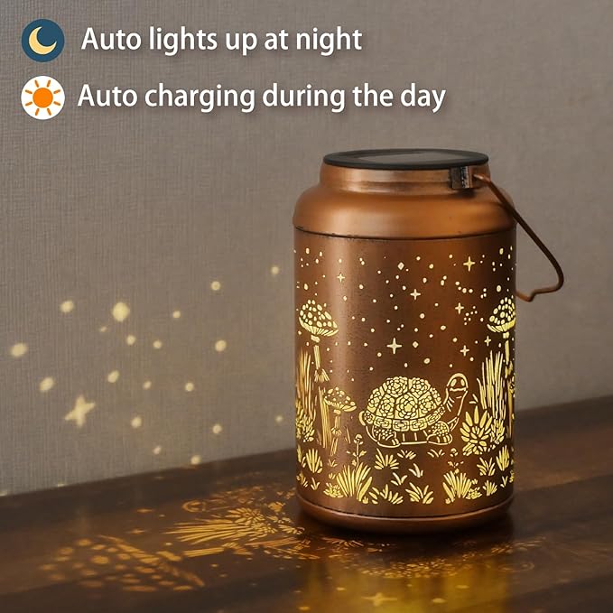 2 Pack Turtle Solar Lanterns Outdoor Waterproof - Hanging Turtle Solar Lights Garden Decor, Birthday Gifts for Women, Mom, Mothers Day Gifts, Outdoor Decor for Patio, Yard