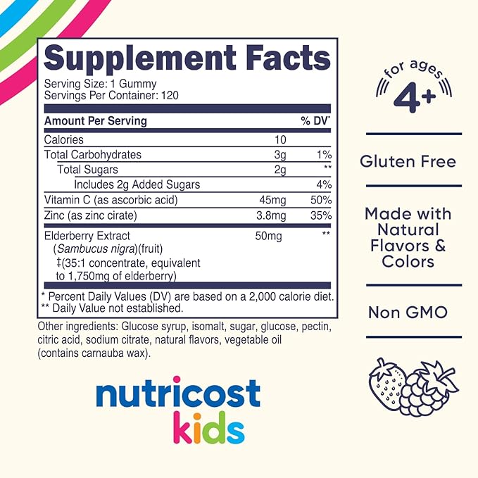 Nutricost Kids Elderberry Gummies (50mg) 120 Gummies