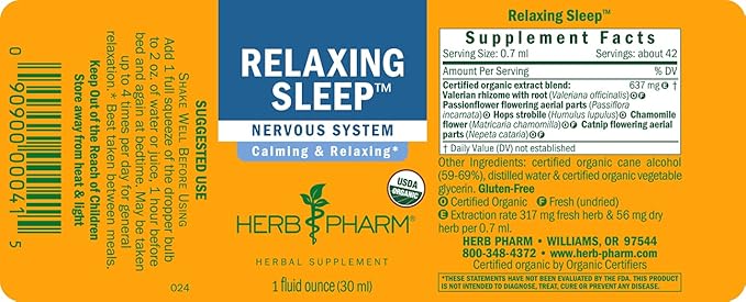 Herb Pharm Relaxing Sleep Herbal Formula 1 Ounce