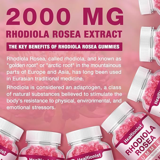 1 Pack Sugar-Free Rhodiola Rosea Gummies 60 Vegan