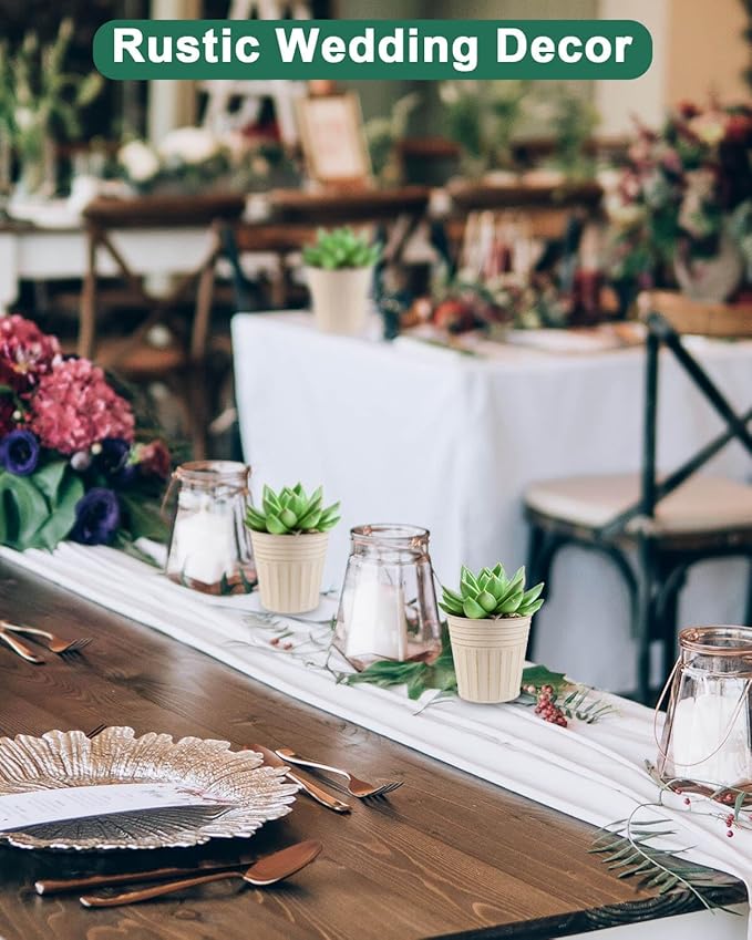 vensovo 4 Inches Beige Metal Rustic Flower Pots - 6 Pcs Small Galvanized Planters with Drainage Hole and Rubber Plug, Rustproof Tin Bucket Plant Pot Farmhouse Vintage Style for Decor