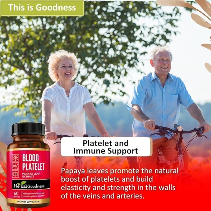 Herbal Goodness Papaya Leaf Blood Platelet Capsules 60/600mg 20x 20x Strength