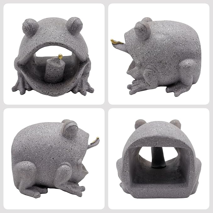 Frog Statues Gutter Downspout Extension Statues Garden Decoration,Animal Resin Statue Outdoor Decor,Downspout Diverter,Decorative Gutter Extension,3"×4" Downspout Extender Diverter Splash Block(Grey)