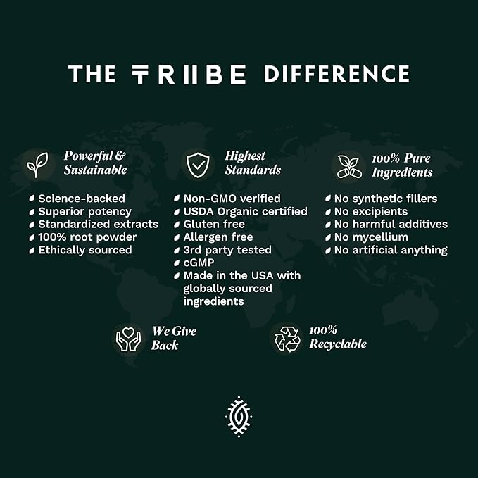 TRIBE ORGANICS Organic Shatavari Herbal Supplement 120 Vegan