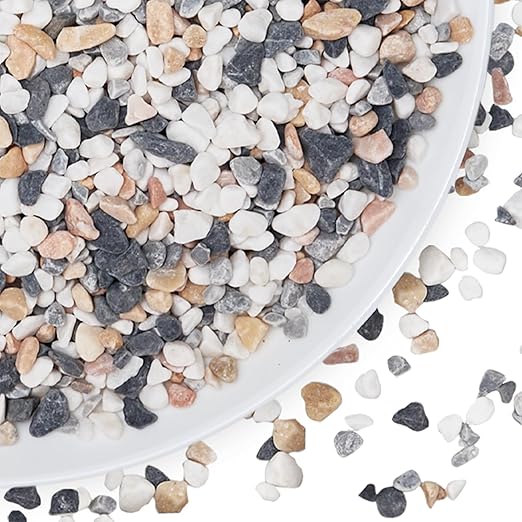 5 lbs Pebbles for Indoor Plants, 1/5 Inch Natural Decorative Gravel for Vases, Aquariums, Terrarium, Fish Tank, Drainage Rocks for Potted Plants, Bamboo, Succulent, Crafts, Cactus