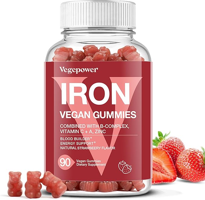 Iron Gummies Supplements for Women & Kids 90 Count