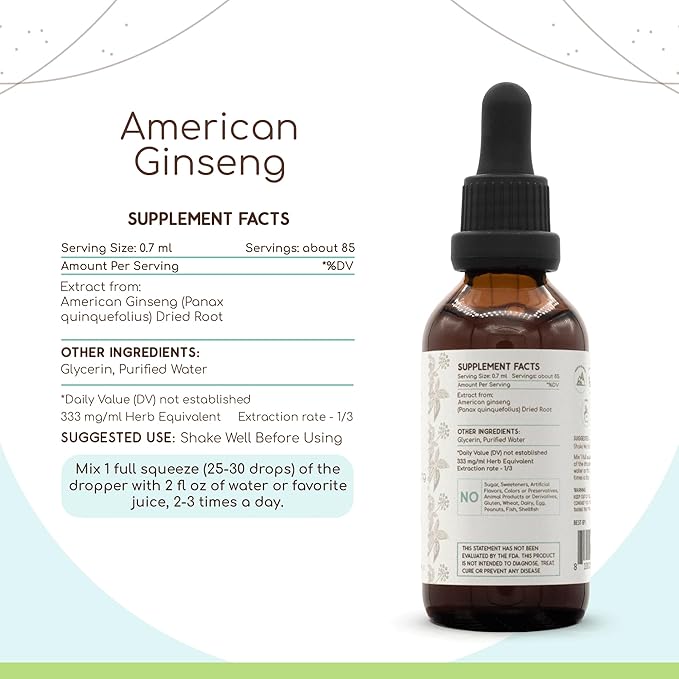 American Ginseng B60 Alcohol-Free Herbal Extract (2 fl