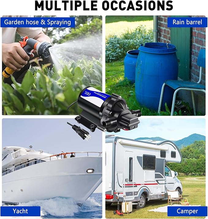 110V On Demand Water Pump 50 psi Water Pressure Booster for Home Utility Water Transfer Circulating Pump for Garden Hose Parts Washer Pump