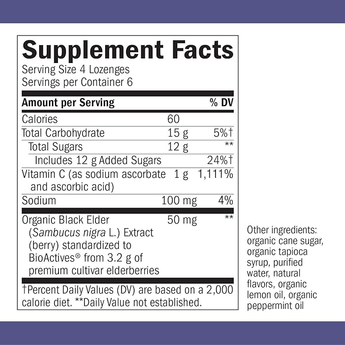 Nature’s Way Sambucus Elderberry Lozenges, 1000 24 Count
