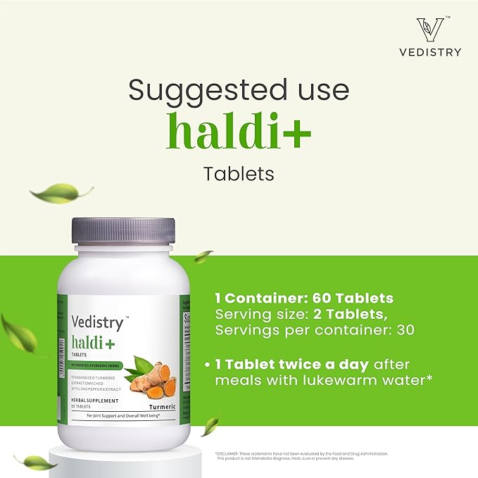 Haldi+ Tablets 850 mg with Turmeric, 95% standardized 60 Tablets 1