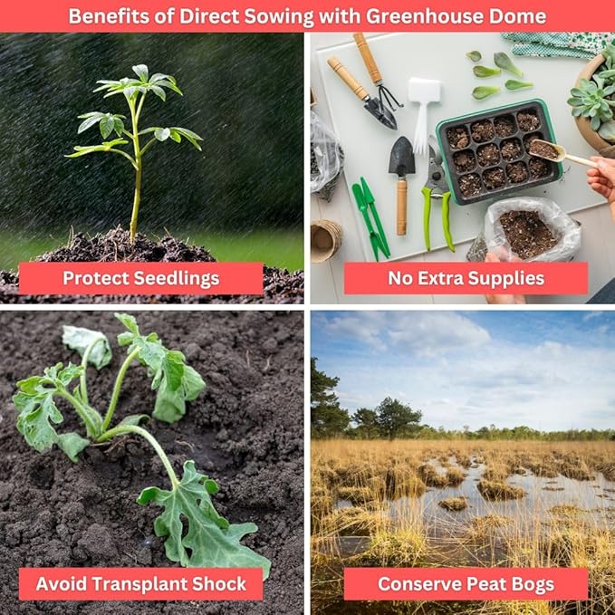 Kids Outdoor Pumpkin Garden Kit - Complete Kit for Growing Your Own Pumpkins from Seeds with Grow Rings and Greenhouse Germination Domes, Non-GMO Seeds, BPA-Free