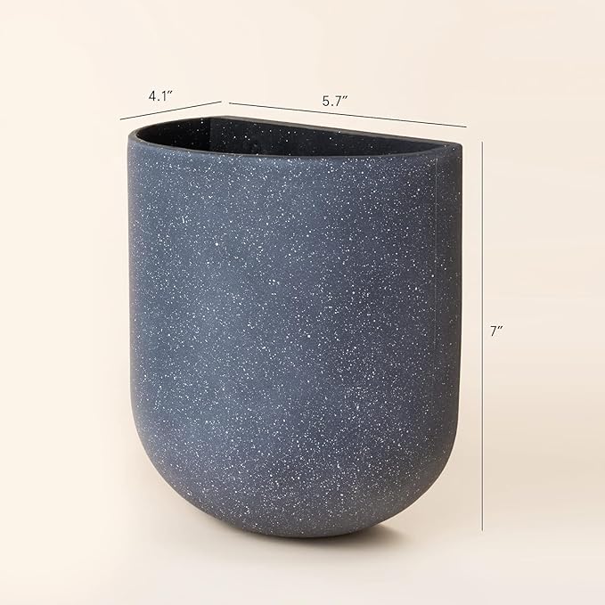 LA JOLIE MUSE Wall Hanging Planters for Indoor Plants,Hanging Flower Pots for Air Plants Succulent, Set of 2, 6 Inch, Weathered Gray