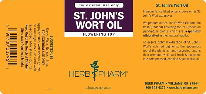 Herb Pharm St. John's Wort Topical 4 Ounce (OILSJW04)