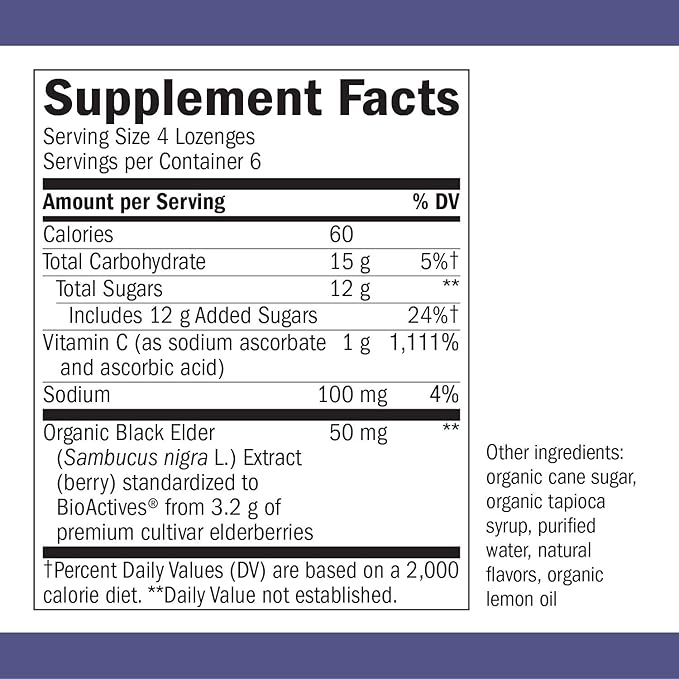 Nature’s Way Sambucus Elderberry Lozenges, 1000 24 Count
