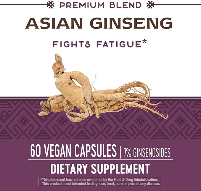 Nature's Way, Premium Herbal Asian Ginseng, 60 Capsules