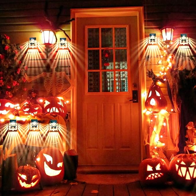 LOFTEK Solar Deck Lights, 4 Pack Solar Fence Lights, Outdoor Garden Decorative Light, Dusk to Dawn, Waterproof, Fence Post Light for Railing, Patio, Backyard, Stair, Step, Camping, Warm White