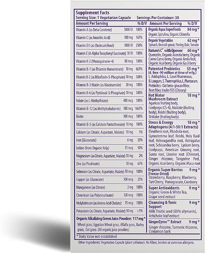 Paradise Herbs, Earth's Blend, Multivitamin, 48 Organic B12, C, K2, Daily 30