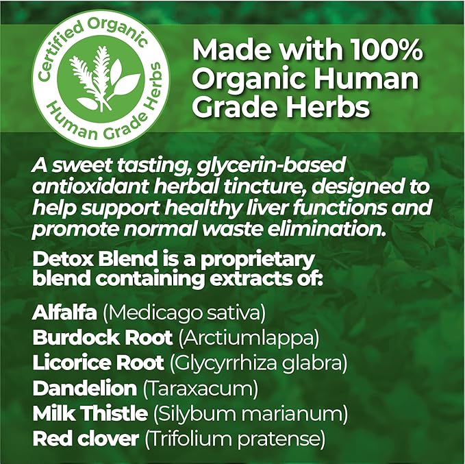 Animal Essentials Detox Blend - Liver Support for Dogs & Cats, Liver Supplement, Herbal Formula, Human Grade Herbs, Animal Wellness Tonics - 2 Fl Oz