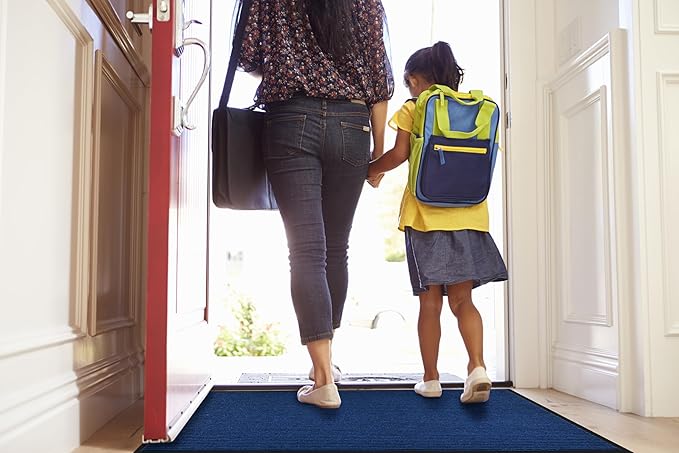 Profile Rubber Door Mat, 72x48inch, Heavy Duty, Entrance Doormat, Indoor and Outdoor, Waterproof, Easy Clean Shoe Scraper, Home Rug Welcome Mats for Entryway, Patio, Porch(Blue)