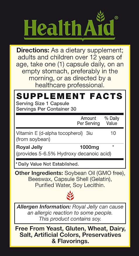 Health Aid, Tang Royal Jelly 1000mg, 30 Softgel