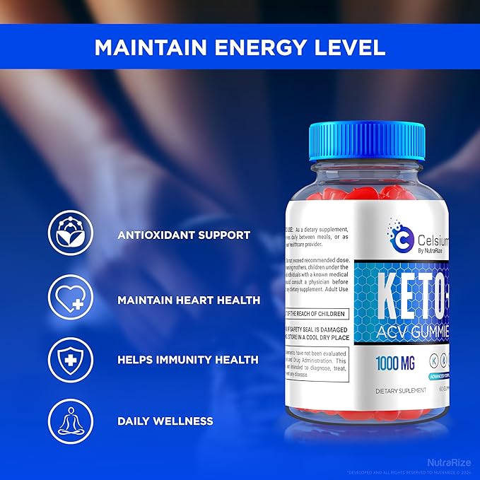 (2 Pack) Celsium Keto ACV Gummies, Celsium Keto + ACV Advanced Formula, Celsius Keto Plus 1000MG Apple Cider Vinegar, All-Natural Keto Official, Celsium Dietary Supplement, Reviews (120 Gummies)