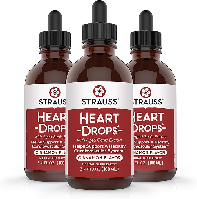 Strauss Naturals Heartdrops, Herbal Heart Supplements 3.4 fl