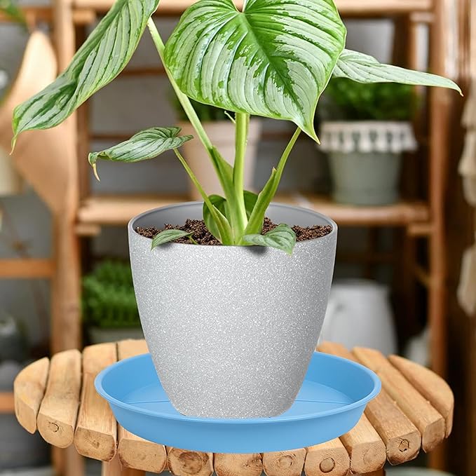 3 Pack of Plant Saucer 20 22 inch, 3.6" Depth, Large Heavy Duty Plastic Saucers 21" Round, Plant Drip Trays for for Indoors Outdoor, Plant Water Tray for Planters 19-23" (22", Teal)