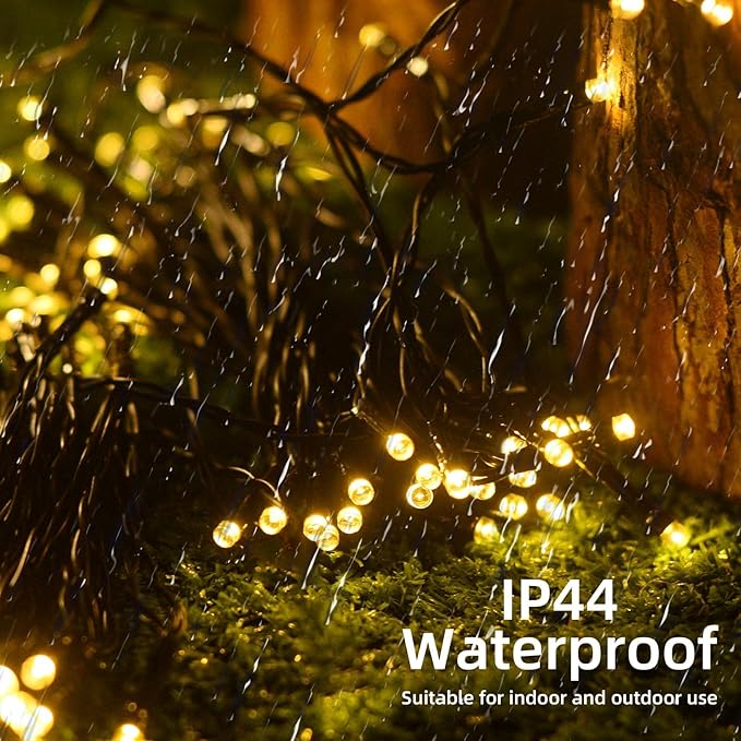 2 Pack 240 LED Solar String Lights for Outside, Total 110FT Outdoor Solar String Lights, Waterproof Solar Powered String Lights Outdoor with 8 Modes for Garden Tree Patio Wedding Party (Warm White)
