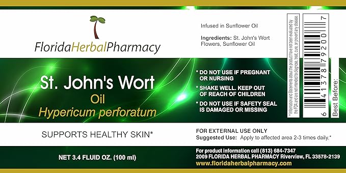 Florida Herbal Pharmacy, St. John's Wort 3.4 oz (100 ml).