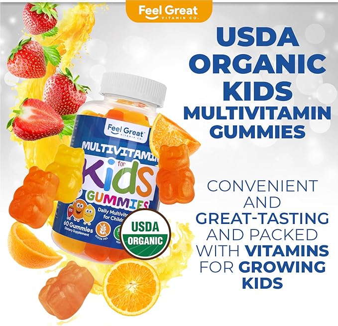 USDA Organic Kids Multivitamin Gummies by 60 Kids