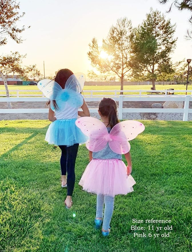 LOLASATURDAYS- Fairy Wings, Butterfly Wings, Fairy Wings Kids, Fairy Costume, Alas, Wings Costume, Tinkerbell Wings, Fairy Wings for Girls, Set of 6 (22" x 15")