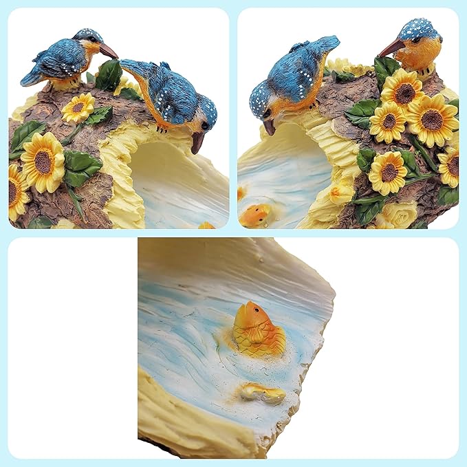 Hummingbird Gutter Extender Diverter, Decorative Downspout Extensions, Splash Block, Eco-Friendly Resin, 3"x4" Downspouts, Unique Garden Statue Ornament, Ideal Outdoor Decor Gift