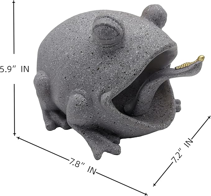 Frog Statues Gutter Downspout Extension Statues Garden Decoration,Animal Resin Statue Outdoor Decor,Downspout Diverter,Decorative Gutter Extension,3"×4" Downspout Extender Diverter Splash Block(Grey)