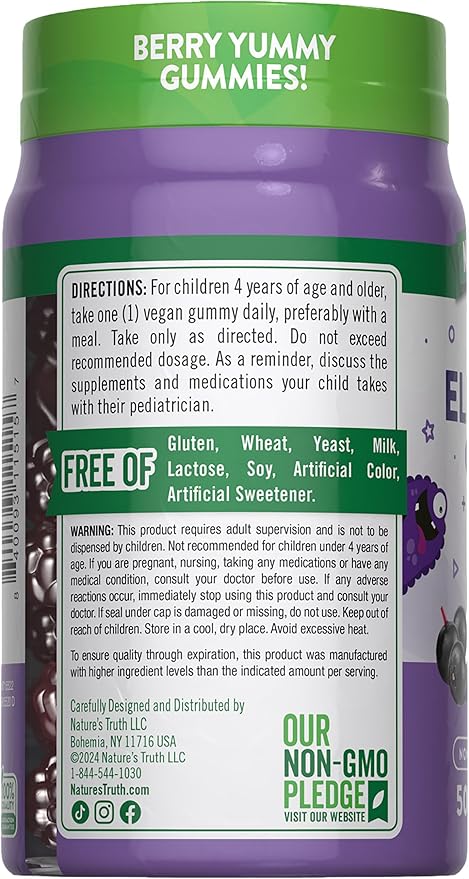 Nature's Truth Kids Elderberry Gummies 50 Count
