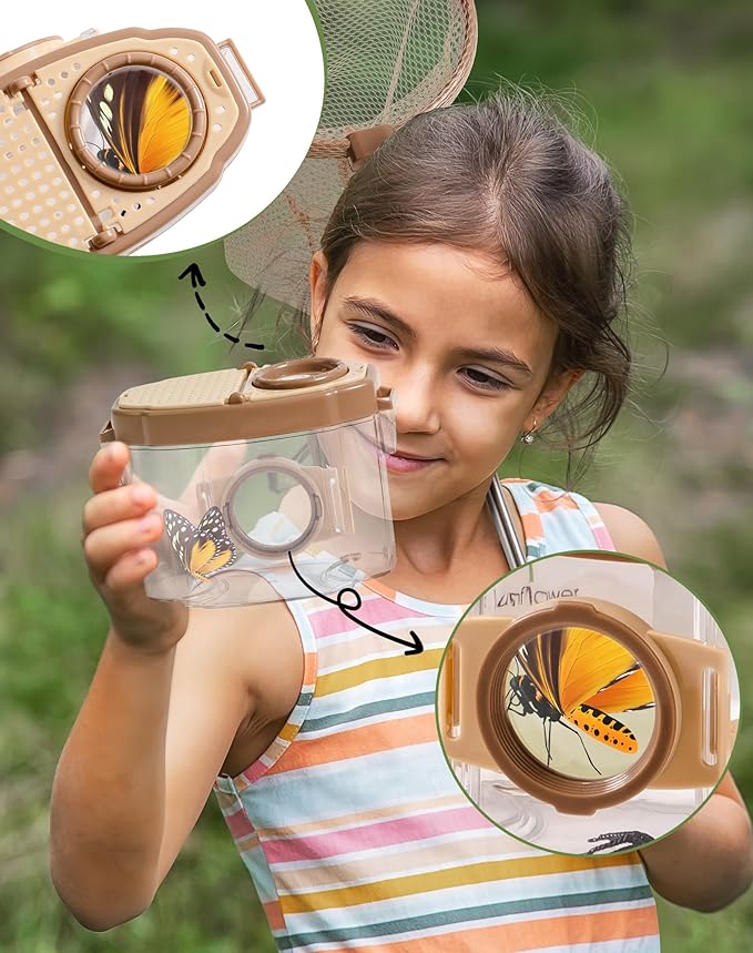 ROBUD Upgraded Kids Explorer Kit, Bug Catcher Kit with Wild Adventure Binoculars, Green Outdoor Exploration Set for Camping, Montessroi Toy for Kids Coming Closer to Nature,WRP30