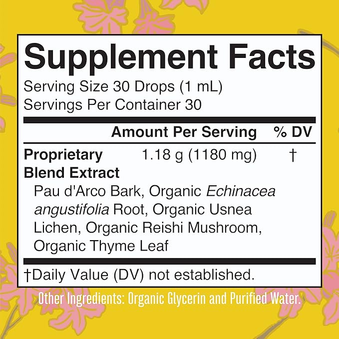 MaryRuth's PAU d'Arco Bark Liquid Herbal Supplement 1 Fl 1 Month