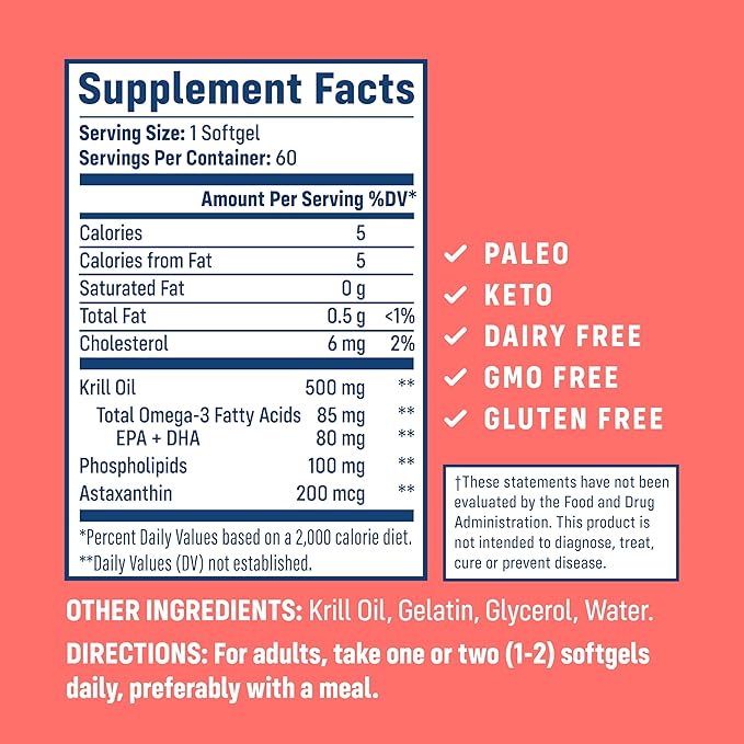 NativePath Antarctic Krill Oil 3 Krill 500mg Softgels 3 Supplement 60 ct