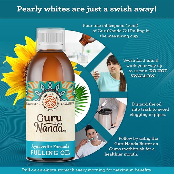 GuruNanda Original Oil Pulling with Tongue 8.45 Fl