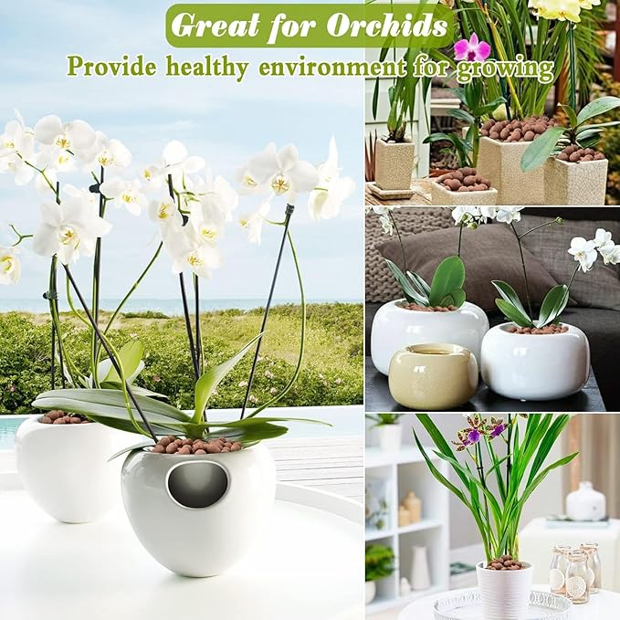 ZeeDix 10LB Expanded Clay Pebbles for Plants Hydroponic, 4mm-16mm Clay Leca Balls Hydroponic Rocks Growing Medium Potting Stones for Indoor Plants Drainage, Aquaponics, Natural Orchid Pebbles Balls