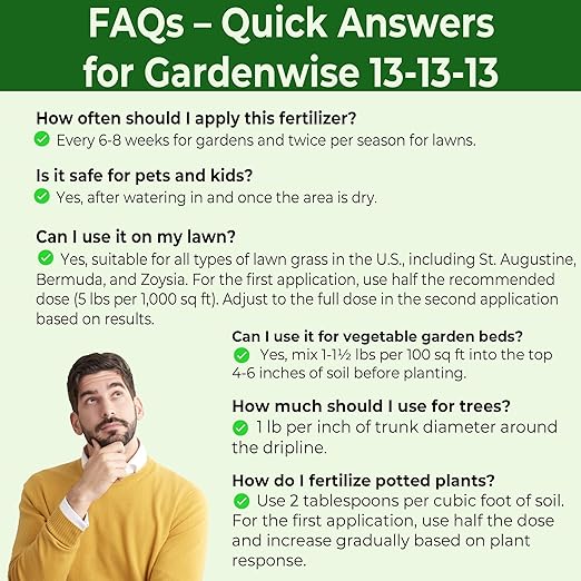 13-13-13 Slow Release Granular Fertilizer β All Purpose Plant Food 13 13 13 for Outdoor Grass, Vegetables, Roses, Flowers, Shrubs, Trees. Lawns, Gardens, Potted Plants (1 Quart)