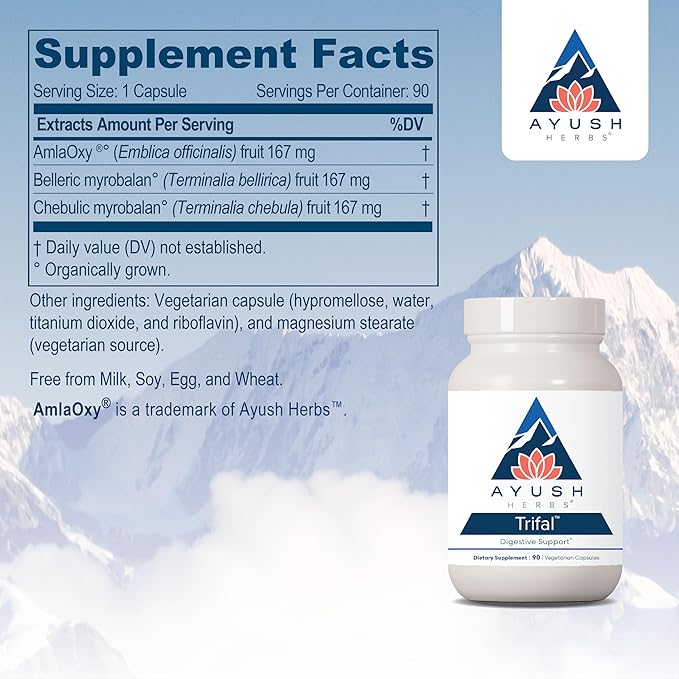 Ayush Herbs Trifal, Digestive Support Supplement 90 Vegetarian