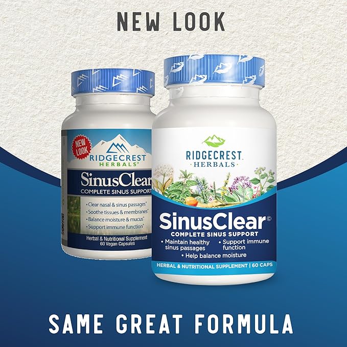 RidgeCrest Herbals SinusClear, Complete Formula (60 Veg 30 Serv)