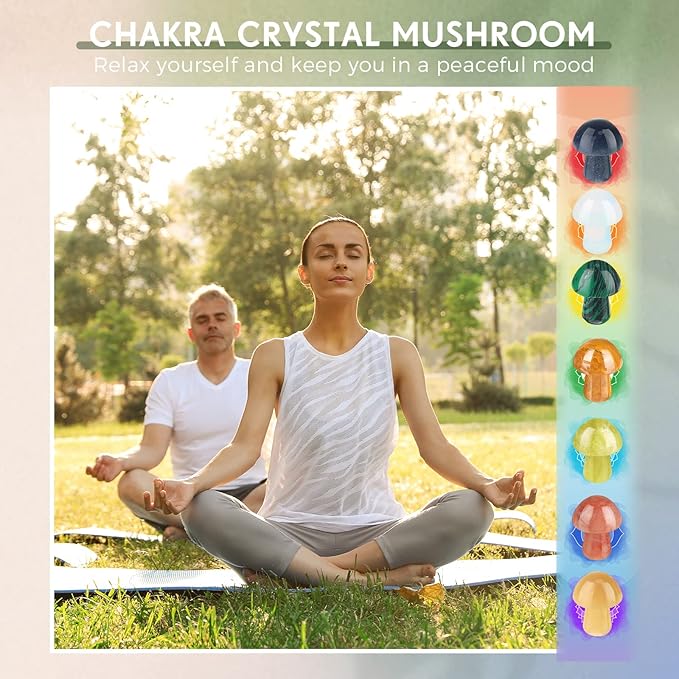 Nuanchu 120 Pieces Crystal Mushroom Sculpture Bulks Hand Making Gemstone Quartz Mushroom Polished Cute Stones Decor for Witchcraft Meditation Garden Home