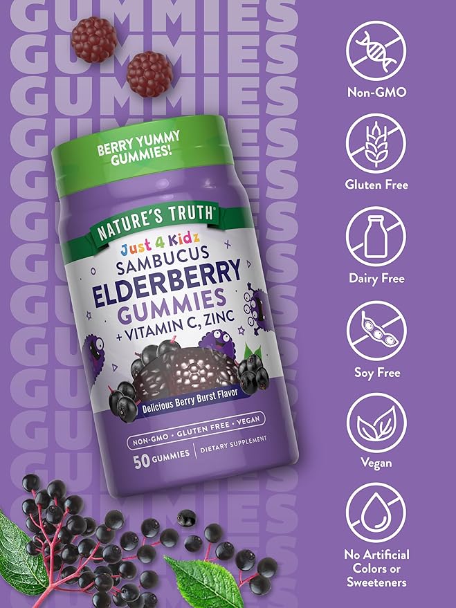 Nature's Truth Kids Elderberry Gummies 50 Count