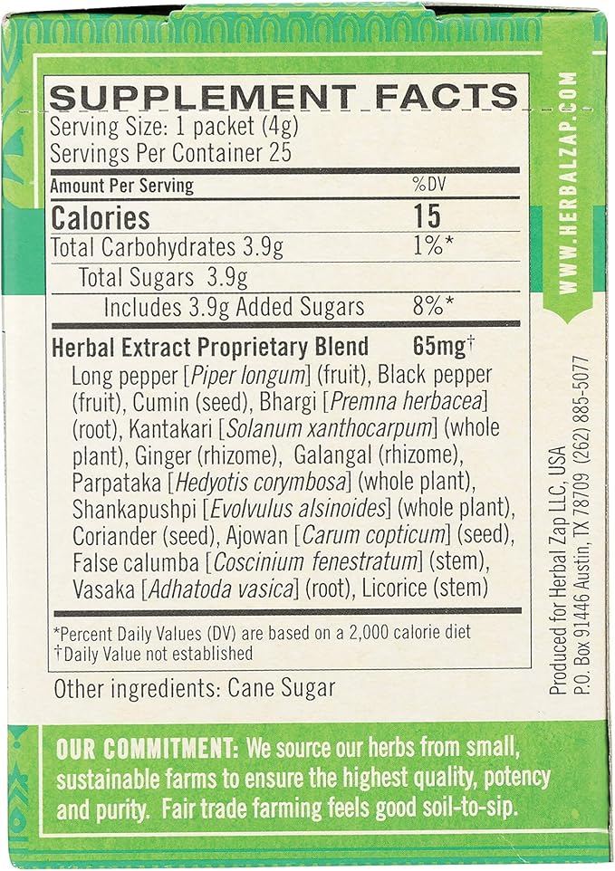 Herbal ZAP Instantly Dissolving Ayurveda Digestive 25 Count 3.53 Ounce